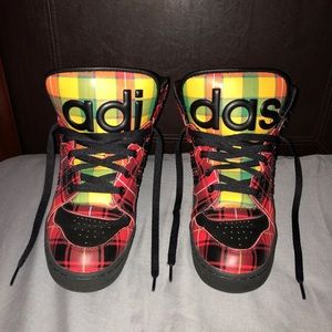 Jeremy Scott Adidas Men’s Plaid Shoes Size 8